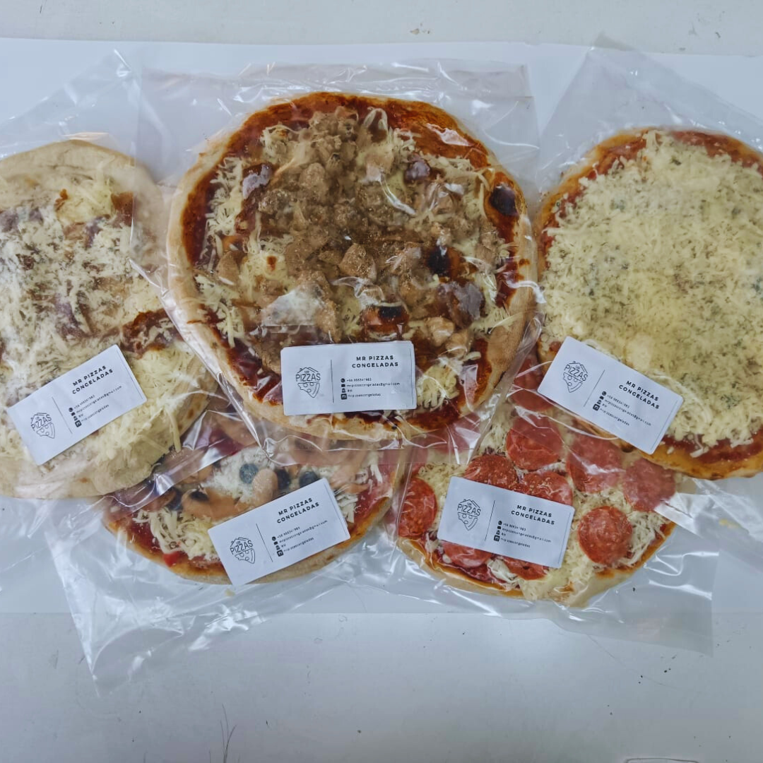 Pack Emprendedor 70 pizzas congeladas 30 cm Sabores especiales.