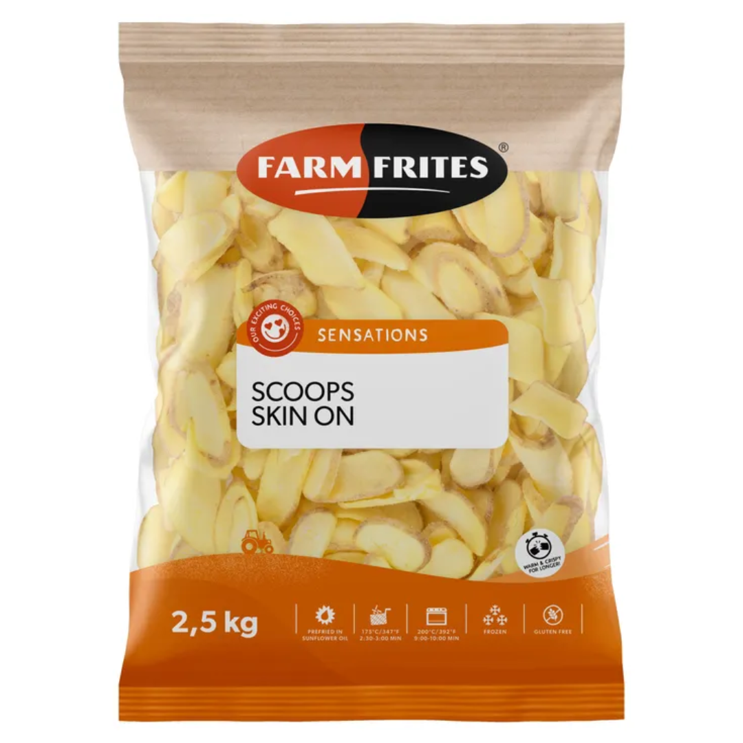 Caja Papas Prefritas Scoops 12.5 kg