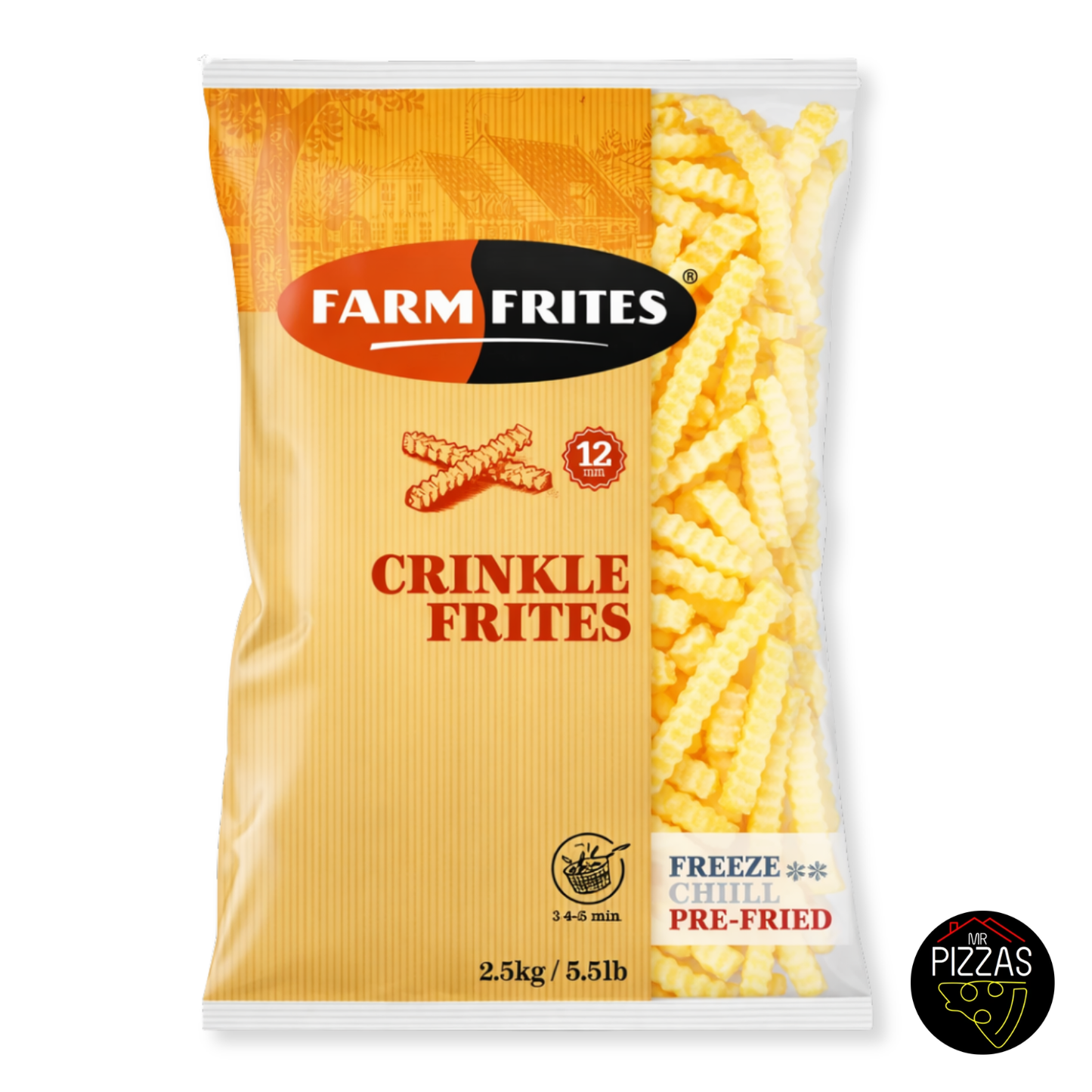 Caja Papas Prefritas Crinkle 12.5 kg