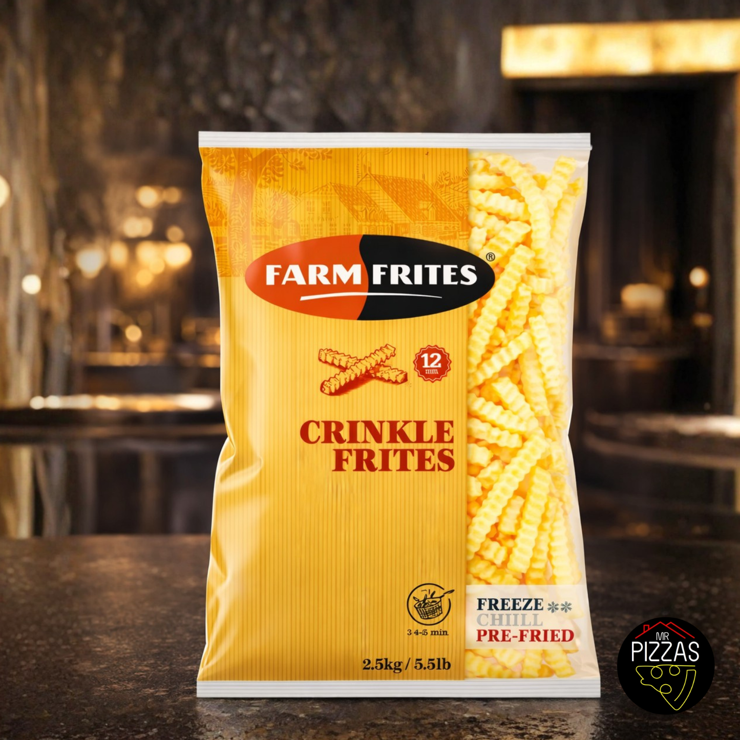 Caja Papas Prefritas Crinkle 12.5 kg