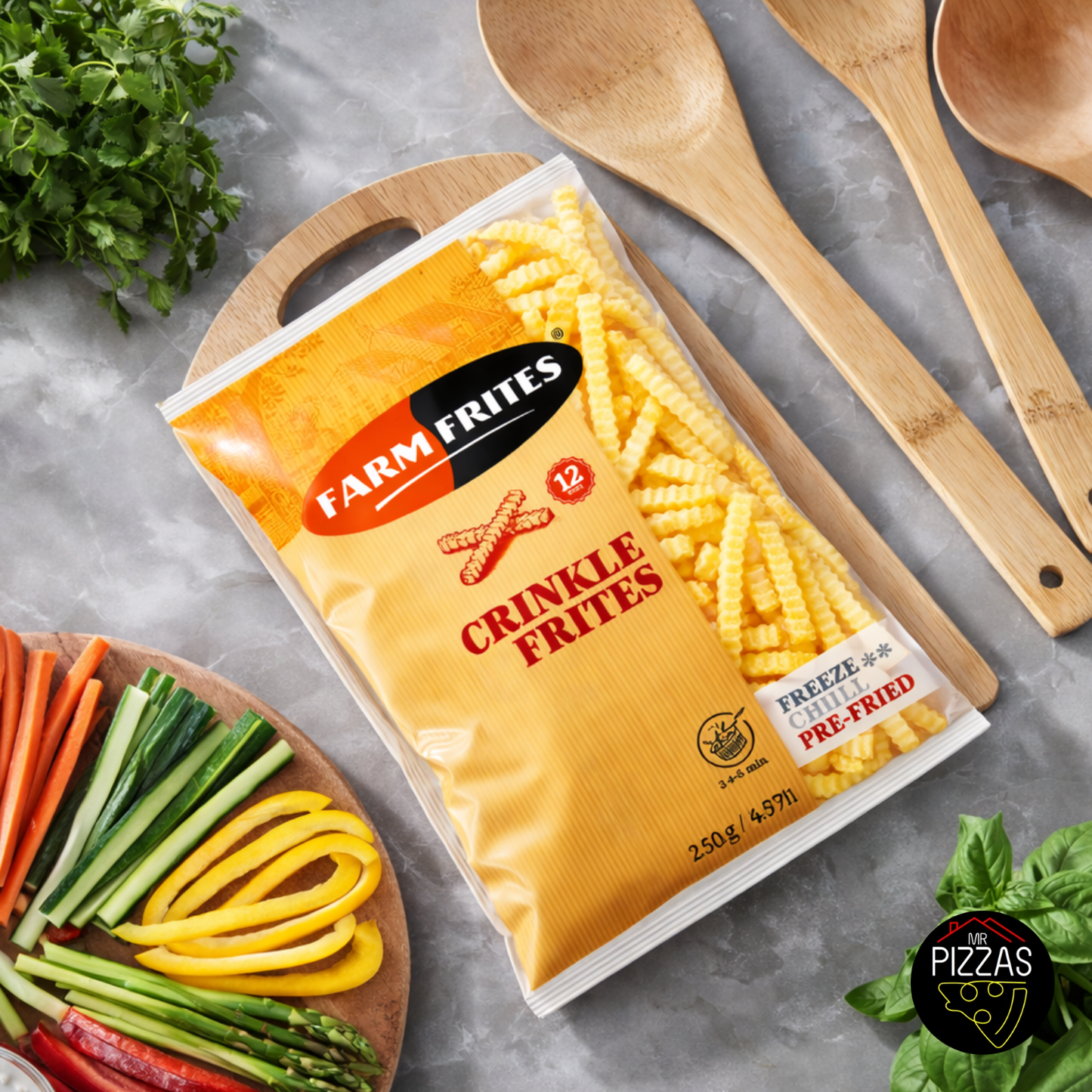 Caja Papas Prefritas Crinkle 12.5 kg