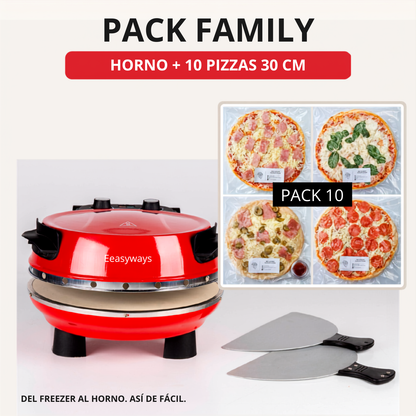 Pack Familiar 10 — Horno EasyWays + 10 Pizzas de 30 cm