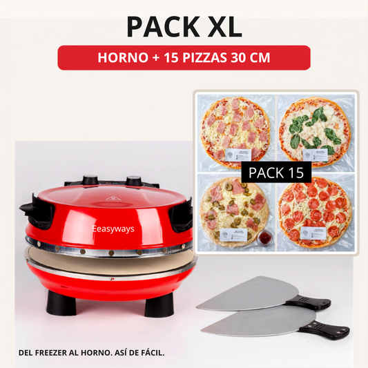 Pack XL Freezer Lleno 15 — Horno EasyWays + 15 Pizzas de 30 cm