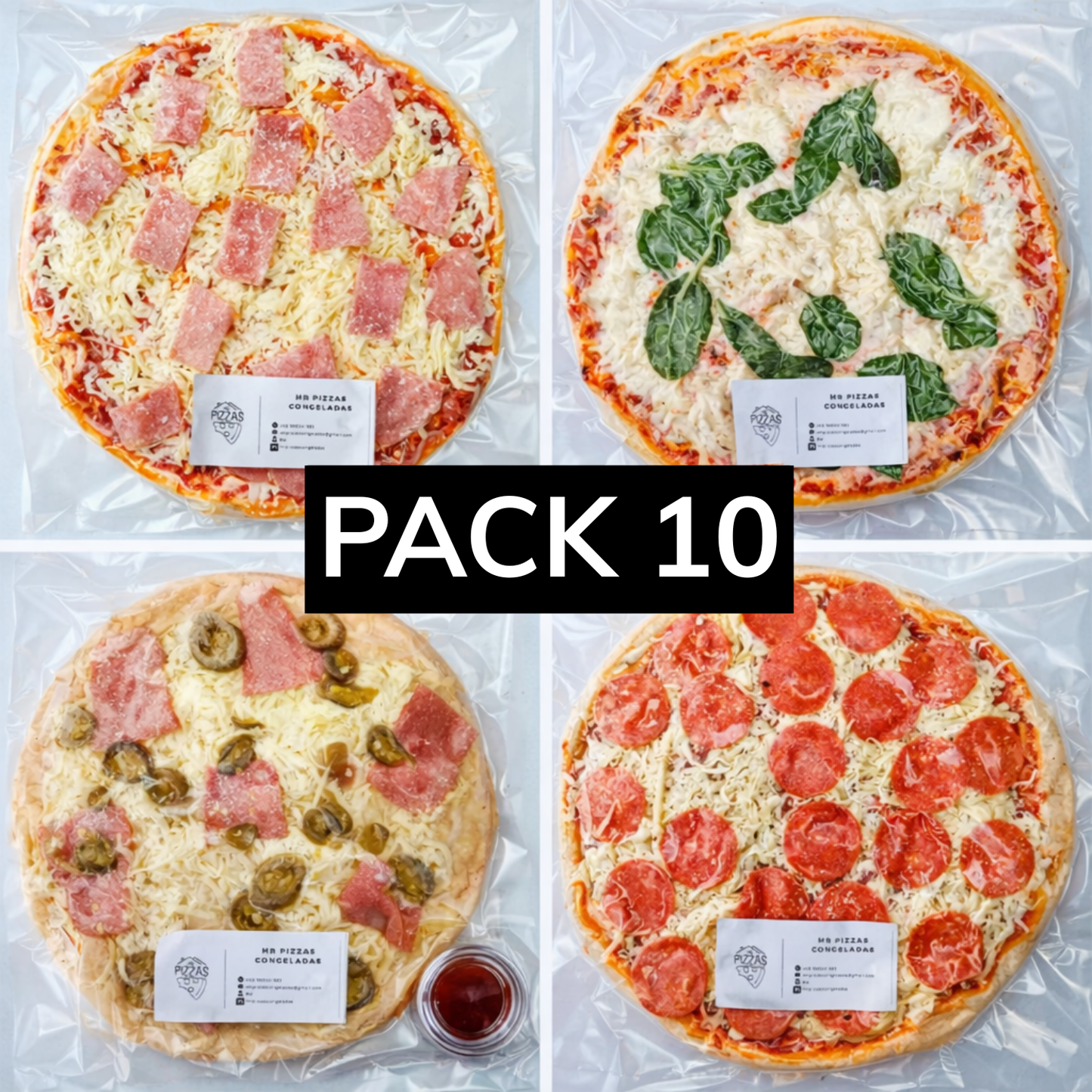 Pizzas congeladas Pack 10 - 30 cm – Despacho express Santiago
