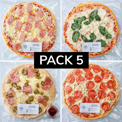 Pizzas congeladas Pack 5 - 30 cm – Despacho express Santiago